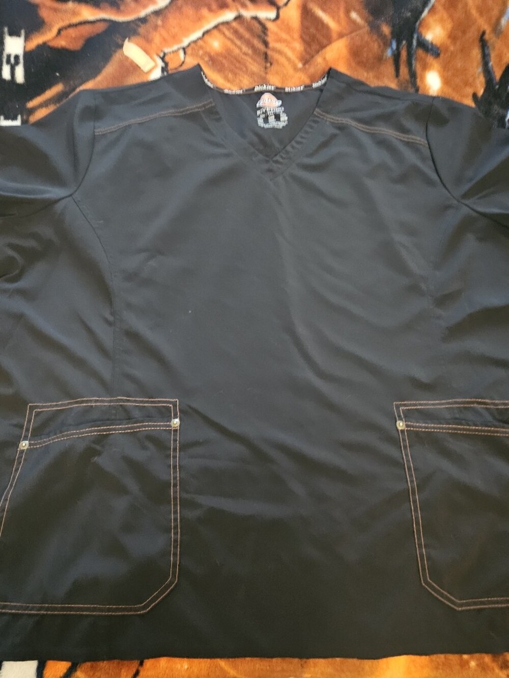 Dickies 5XL Riveting Black V-Neck Scrub Top